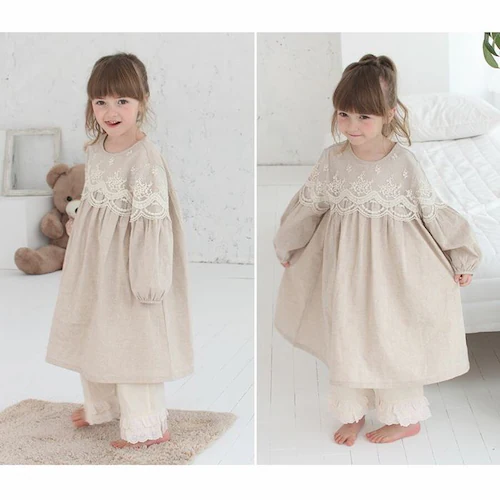 BEIGE S �L�b�Y �p�W���} ���̎q �W���j�A �ʔ� �����s�[�X 10006252 �p�W���}�h���X �i�C�g�h���X ���[�������s�[�X ���� ���[�X �t���� ������� ���� �I�V���� ���킢�� ����_9