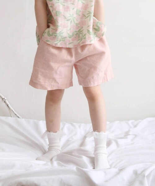 Rora ショートパンツ キッズ 通販 ローラ ハーフパンツ ライラ コットンショートパンツ コットンリネン 綿麻 ナチュラル 夏服 春 秋 ボトムス かわいい おしゃれ 女の子 女子 子供 子ども _5