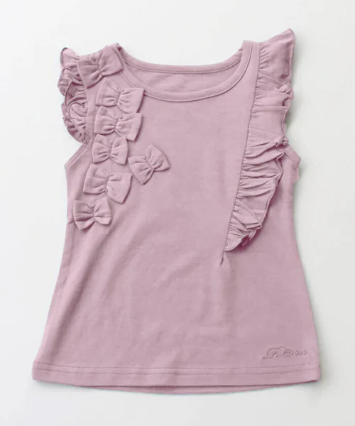 キッズ ノースリーブ 女の子 通販 タンクトップ 13072001 Tシャツ カットソー 半袖 夏服 袖なし フリル リボン フリル袖 こども 女子 かわいい おしゃれ 可愛い オシャレ トップス 子_11
