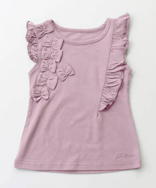 キッズ ノースリーブ 女の子 通販 タンクトップ 13072001 Tシャツ カットソー 半袖 夏服 袖なし フリル リボン フリル袖 こども 女子 かわいい おしゃれ 可愛い オシャレ トップス 子_18