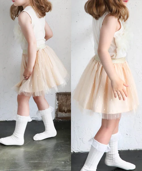 スカート キッズ 女の子 通販 チュールスカート 74012401 チュチュスカート ギャザースカート キラキラ ドット 水玉 ガーリー ウエストゴム フォーマル かわいい オシャレ 可愛い おしゃれ_6