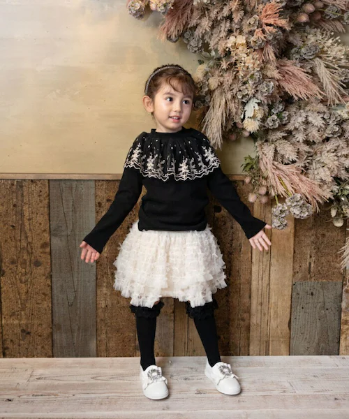 Rora 子供服 スカート 通販 ナデシコ フリフリリボンスカート フレアスカート キッズ 女の子 女子 リボン レース フォーマル カジュアル パーティー お出かけ 誕生日 記念日 かわいい オシャ_3