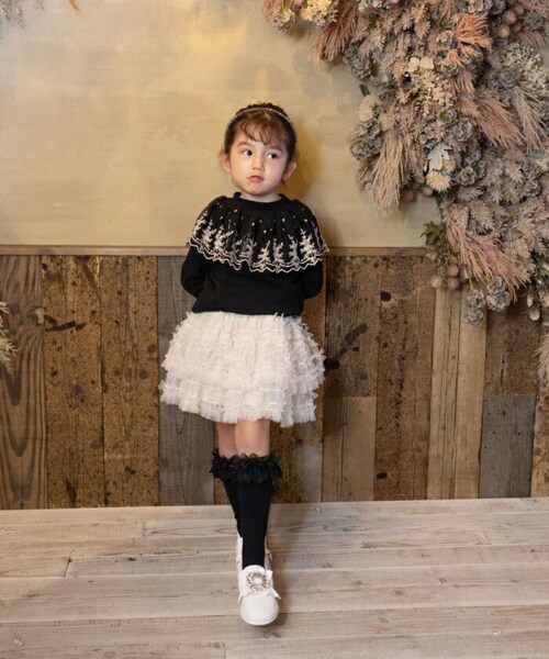 Rora 子供服 スカート 通販 ナデシコ フリフリリボンスカート フレアスカート キッズ 女の子 女子 リボン レース フォーマル カジュアル パーティー お出かけ 誕生日 記念日 かわいい オシャ_5