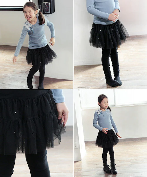 スカート キッズ 女の子 通販 スカートパンツ 10001142 スカッツ レギンス付きスカート チュールスカート チュチュスカート ふんわり キラキラ フォーマル パーティー かわいい オシャレ 可_3