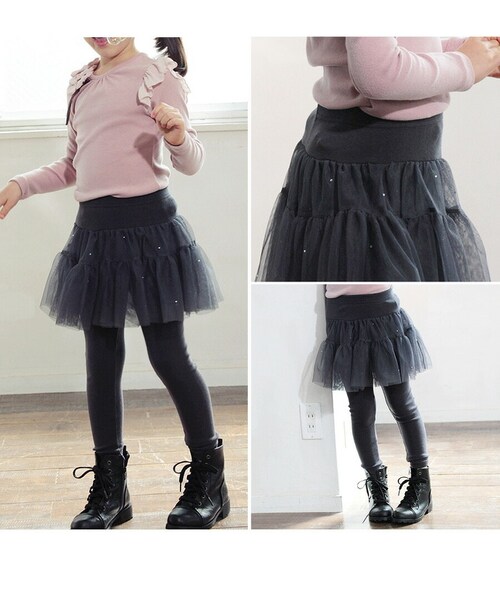 スカート キッズ 女の子 通販 スカートパンツ 10001142 スカッツ レギンス付きスカート チュールスカート チュチュスカート ふんわり キラキラ フォーマル パーティー かわいい オシャレ 可_6