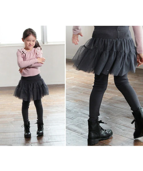 スカート キッズ 女の子 通販 スカートパンツ 10001142 スカッツ レギンス付きスカート チュールスカート チュチュスカート ふんわり キラキラ フォーマル パーティー かわいい オシャレ 可_7