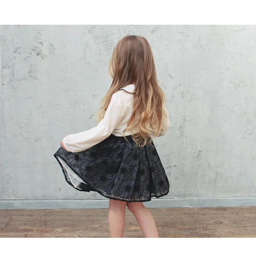 スカート キッズ 女の子 通販 ギャザースカート 04181902 チュールスカート レーススカート フォーマル 結婚式 発表会 卒園式 入学式 お花 フラワー 総レース かわいい オシャレ 可愛い _3