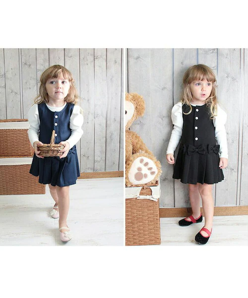 BLACK 130cm フォーマル ジャンパースカート キッズ 通販 ジャンパー スカート 10003396 子ども 子供 女子 可愛い リボン プリーツスカート 綿 コットン 入園式 卒園式 入学式_1
