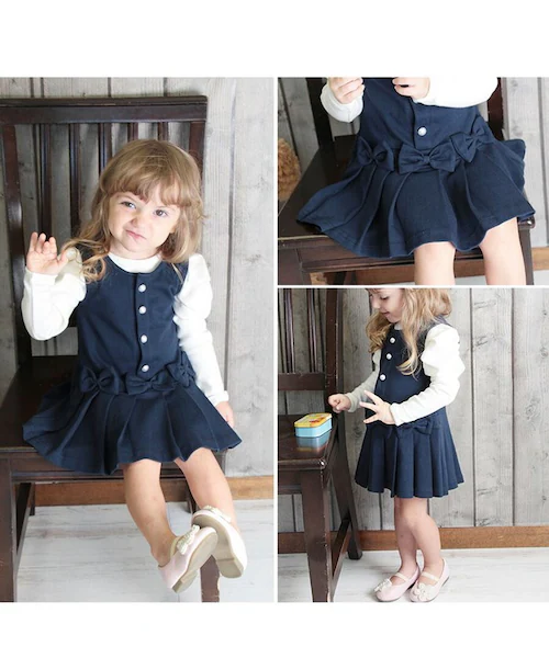 BLACK 130cm フォーマル ジャンパースカート キッズ 通販 ジャンパー スカート 10003396 子ども 子供 女子 可愛い リボン プリーツスカート 綿 コットン 入園式 卒園式 入学式_3
