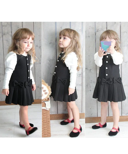 BLACK 130cm フォーマル ジャンパースカート キッズ 通販 ジャンパー スカート 10003396 子ども 子供 女子 可愛い リボン プリーツスカート 綿 コットン 入園式 卒園式 入学式_9