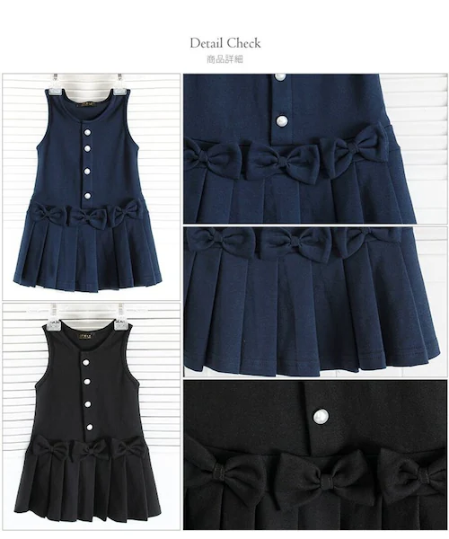 BLACK 130cm フォーマル ジャンパースカート キッズ 通販 ジャンパー スカート 10003396 子ども 子供 女子 可愛い リボン プリーツスカート 綿 コットン 入園式 卒園式 入学式_12