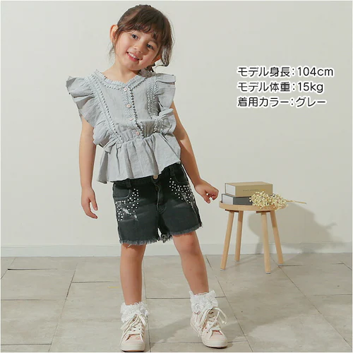 Rora �u���E�X �݂Ȃ� �ʔ� ���[�� ���i �J�b�g�\�[ �L�b�Y �q�� ���̎q ���q ���ǂ� �q�ǂ� ���ꂢ�� �t�����`�X���[�u �t���� ���[�X �{�^�� ������� ���킢�� �I�V���� ���� �J�W��_2