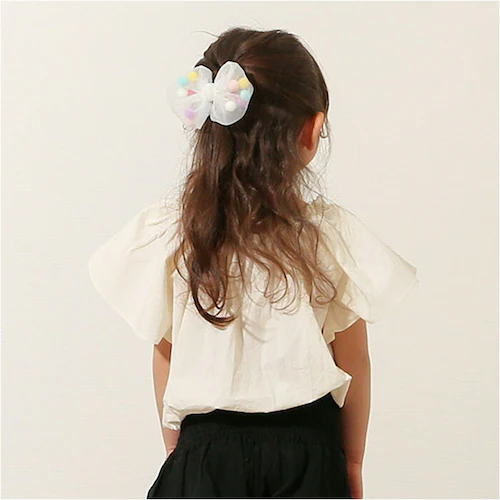 Rora ブラウス 襟なし 通販 ローラ クリーミー カットソー キッズ 子供 女の子 女子 こども 子ども きれいめ 白 ベージュ フレアスリーブ 花 お花 おしゃれ かわいい オシャレ 可愛い カ_7