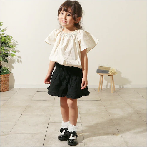 Rora ブラウス 襟なし 通販 ローラ クリーミー カットソー キッズ 子供 女の子 女子 こども 子ども きれいめ 白 ベージュ フレアスリーブ 花 お花 おしゃれ かわいい オシャレ 可愛い カ_14