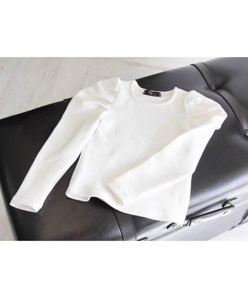 ホワイト 110cm 女の子 キッズ 長袖 Tシャツ 通販 ロンT 53082202 長袖Tシャツ カットソー パフスリーブ 無地 おしゃれ かわいい オシャレ 可愛い 入園式 卒園式 こども 女子 _10