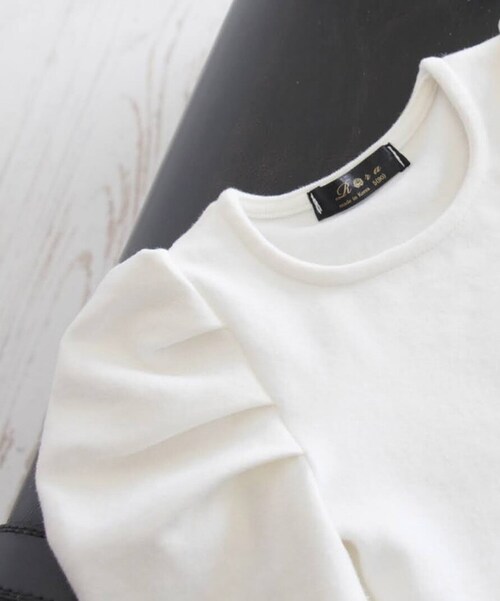 ホワイト 110cm 女の子 キッズ 長袖 Tシャツ 通販 ロンT 53082202 長袖Tシャツ カットソー パフスリーブ 無地 おしゃれ かわいい オシャレ 可愛い 入園式 卒園式 こども 女子 _11