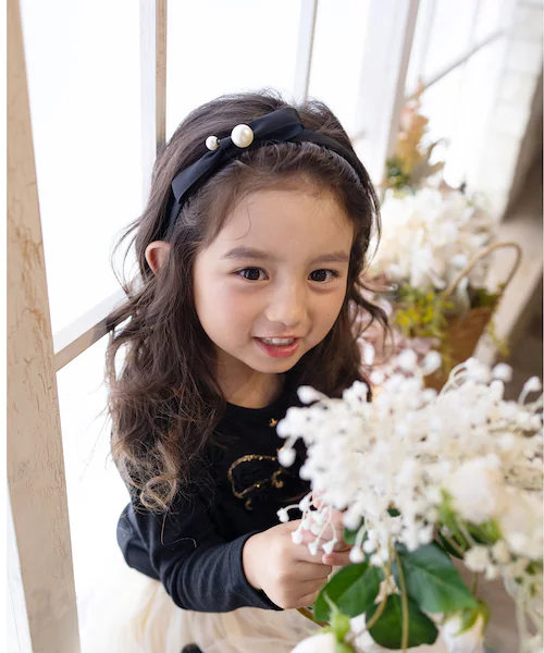 Rora カチューシャ キッズ 通販 エバー パール 髪飾り 髪留め 髪どめ ヘアアクセサリー ヘアバンド ヘッドドレス 子供 女の子 リボン サテン 結婚式 発表会 七五三 フォーマル 可愛い おし_2