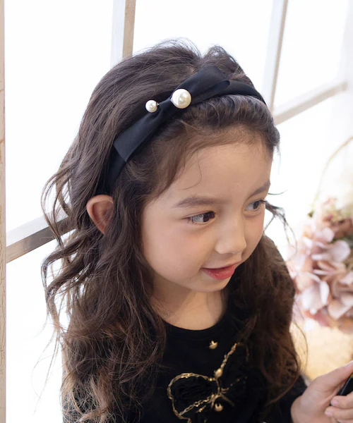 Rora カチューシャ キッズ 通販 エバー パール 髪飾り 髪留め 髪どめ ヘアアクセサリー ヘアバンド ヘッドドレス 子供 女の子 リボン サテン 結婚式 発表会 七五三 フォーマル 可愛い おし_4