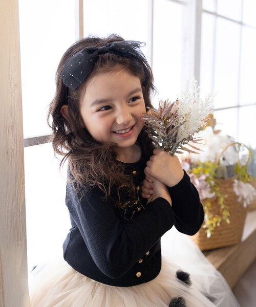 Rora カチューシャ キッズ 通販 エトワール 髪飾り 髪留め 髪どめ ヘアアクセサリー ヘアバンド ヘッドドレス 子供 女の子 リボン 大きめ 透け感 ドット フォーマル カジュアル 結婚式 発表_2