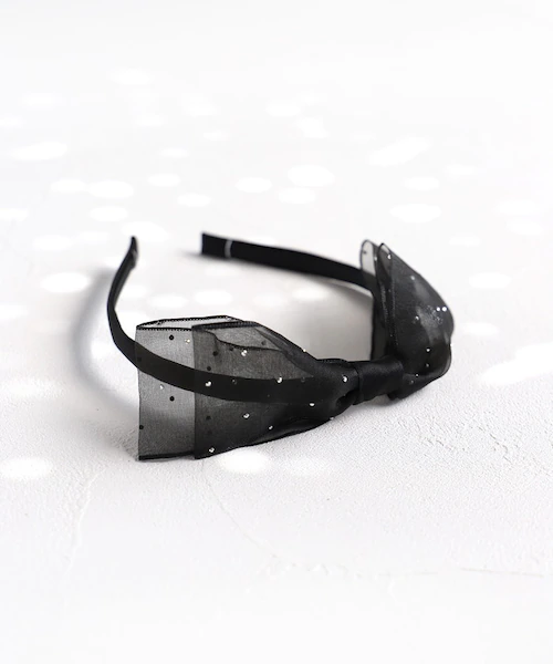 Rora カチューシャ キッズ 通販 エトワール 髪飾り 髪留め 髪どめ ヘアアクセサリー ヘアバンド ヘッドドレス 子供 女の子 リボン 大きめ 透け感 ドット フォーマル カジュアル 結婚式 発表_8