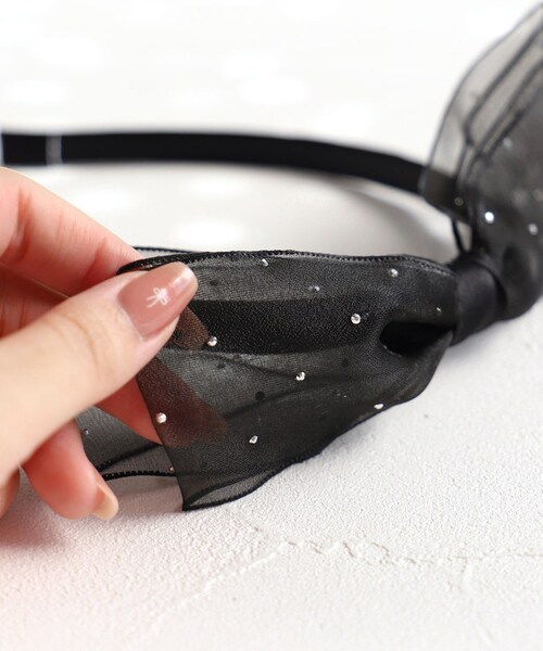 Rora カチューシャ キッズ 通販 エトワール 髪飾り 髪留め 髪どめ ヘアアクセサリー ヘアバンド ヘッドドレス 子供 女の子 リボン 大きめ 透け感 ドット フォーマル カジュアル 結婚式 発表_11