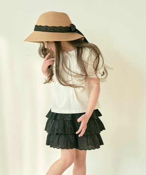 麦わら帽子 キッズ 女の子 通販 ストローハット 麦わら 帽子 リボン ストロー ハット 子供 こども 子ども カジュアル ナチュラル 夏 春夏 おでかけ お出かけ 夏休み 旅行 かわいい おしゃれ _1