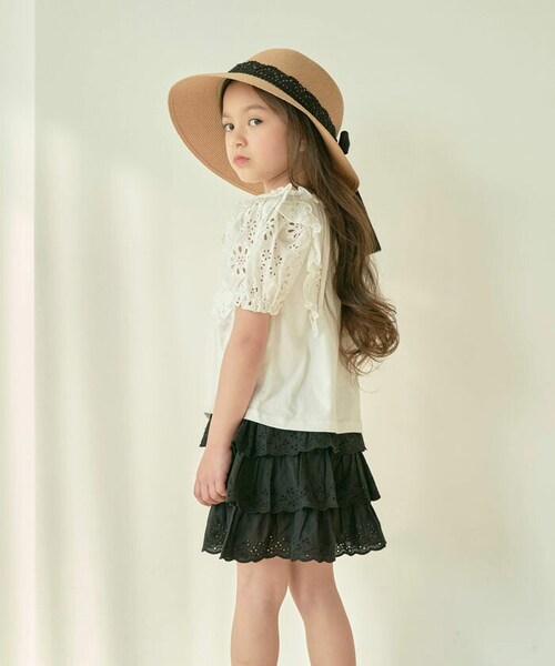 麦わら帽子 キッズ 女の子 通販 ストローハット 麦わら 帽子 リボン ストロー ハット 子供 こども 子ども カジュアル ナチュラル 夏 春夏 おでかけ お出かけ 夏休み 旅行 かわいい おしゃれ _4