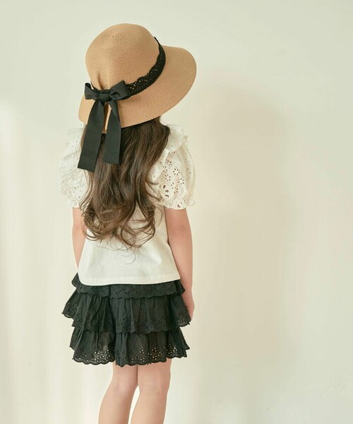 麦わら帽子 キッズ 女の子 通販 ストローハット 麦わら 帽子 リボン ストロー ハット 子供 こども 子ども カジュアル ナチュラル 夏 春夏 おでかけ お出かけ 夏休み 旅行 かわいい おしゃれ _5