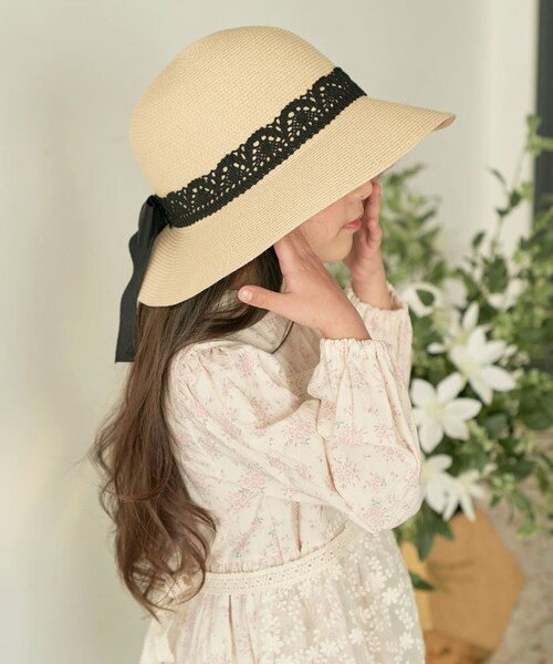 麦わら帽子 キッズ 女の子 通販 ストローハット 麦わら 帽子 リボン ストロー ハット 子供 こども 子ども カジュアル ナチュラル 夏 春夏 おでかけ お出かけ 夏休み 旅行 かわいい おしゃれ _10