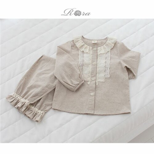 �p�W���} �O�J�� ���̎q �L�b�Y �ʔ� �Z�b�g�A�b�v 10006256 �㉺�Z�b�g ���� �㉺ ���Y�{�� ���[�X �t���� ��100 �i�`������ �x�[�W�� ������� ���킢�� �I�V���� ���� ���[���E_2