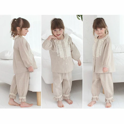 �p�W���} �O�J�� ���̎q �L�b�Y �ʔ� �Z�b�g�A�b�v 10006256 �㉺�Z�b�g ���� �㉺ ���Y�{�� ���[�X �t���� ��100 �i�`������ �x�[�W�� ������� ���킢�� �I�V���� ���� ���[���E_7