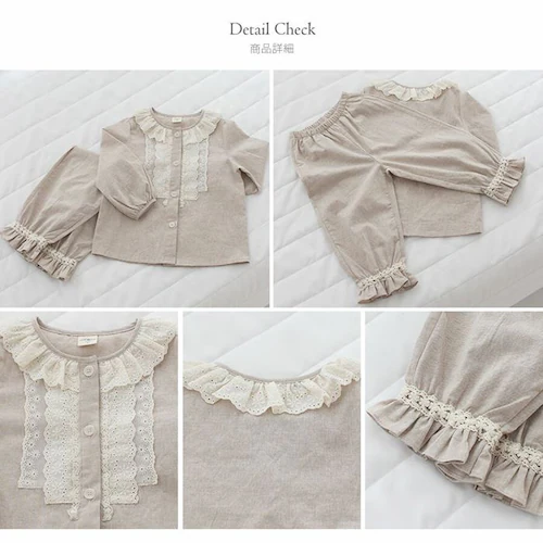 �p�W���} �O�J�� ���̎q �L�b�Y �ʔ� �Z�b�g�A�b�v 10006256 �㉺�Z�b�g ���� �㉺ ���Y�{�� ���[�X �t���� ��100 �i�`������ �x�[�W�� ������� ���킢�� �I�V���� ���� ���[���E_10