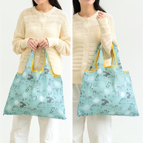 fikalycka エコバッグ フィーカリュッカ 通販 エコバック マイバッグ マイバック レディース 折りたたみ かわいい 2way マチ広 マチ付き コンパクト 可愛い おしゃれ 猫グッズ ネコ _7