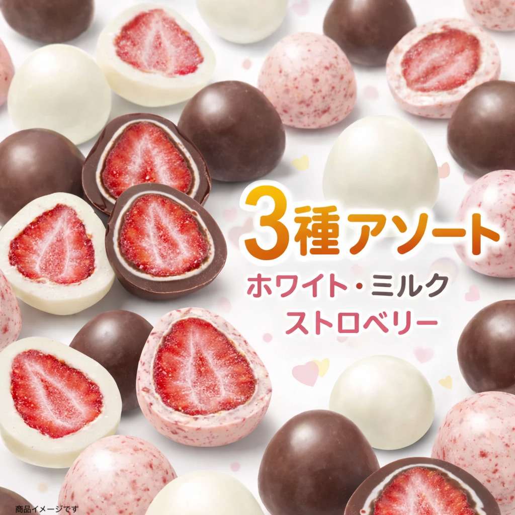 1000円ポッキリ 送料無料【お試し8個入】いちご丸ごとチョコ 3種