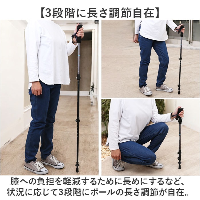 グレージュ トレッキングポール 登山 伸縮 通販 ストックポール