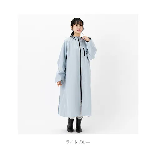 Lカーキ レインコート レディース 自転車 リュック対応 通販 レイン コート カッパ かっぱ 雨合羽 雨がっぱ ヘルメット対応 通学 ママ 女子 撥水 収納袋つき Actual PRODUCTS ア_21