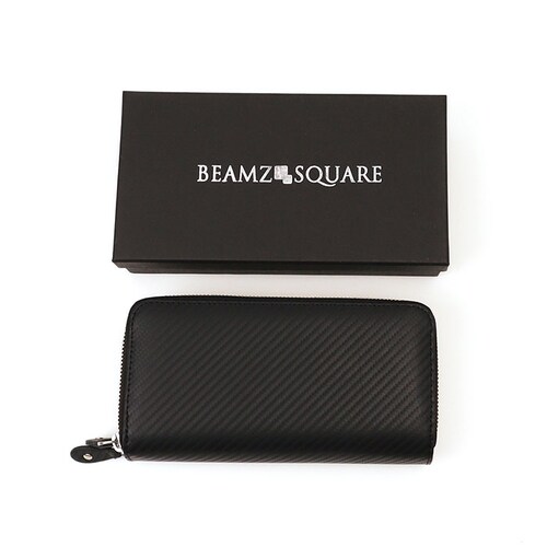 長財布 メンズ ブランド 通販 長 財布 ロングウォレット さいふ サイフ ウォレット 革 レザー カードがたくさん入る おしゃれ 男性 Wファスナー カーボンレザー BEAMZ SQUARE ビーム_8