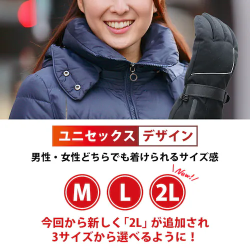 ヒートグローブ 7.4V ハイパワー 3段階温度調節 L_11