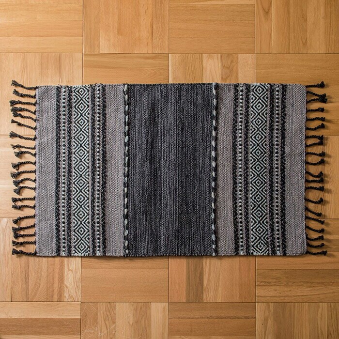 BLACK マット おしゃれ ラグ 通販 45x60 長方形 ラグマット アジアン