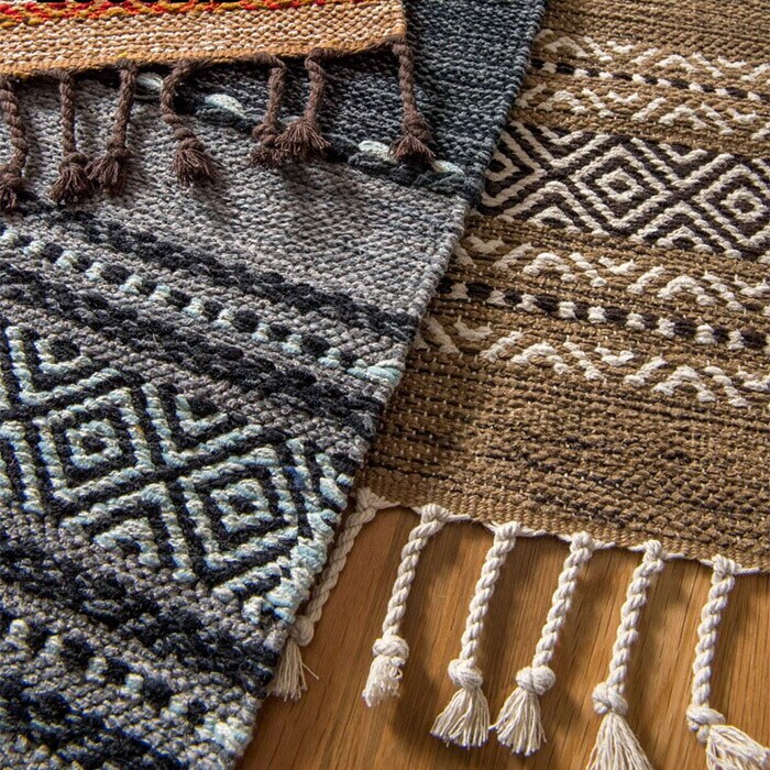 BROWN マット おしゃれ ラグ 通販 45x60 長方形 ラグマット アジアン
