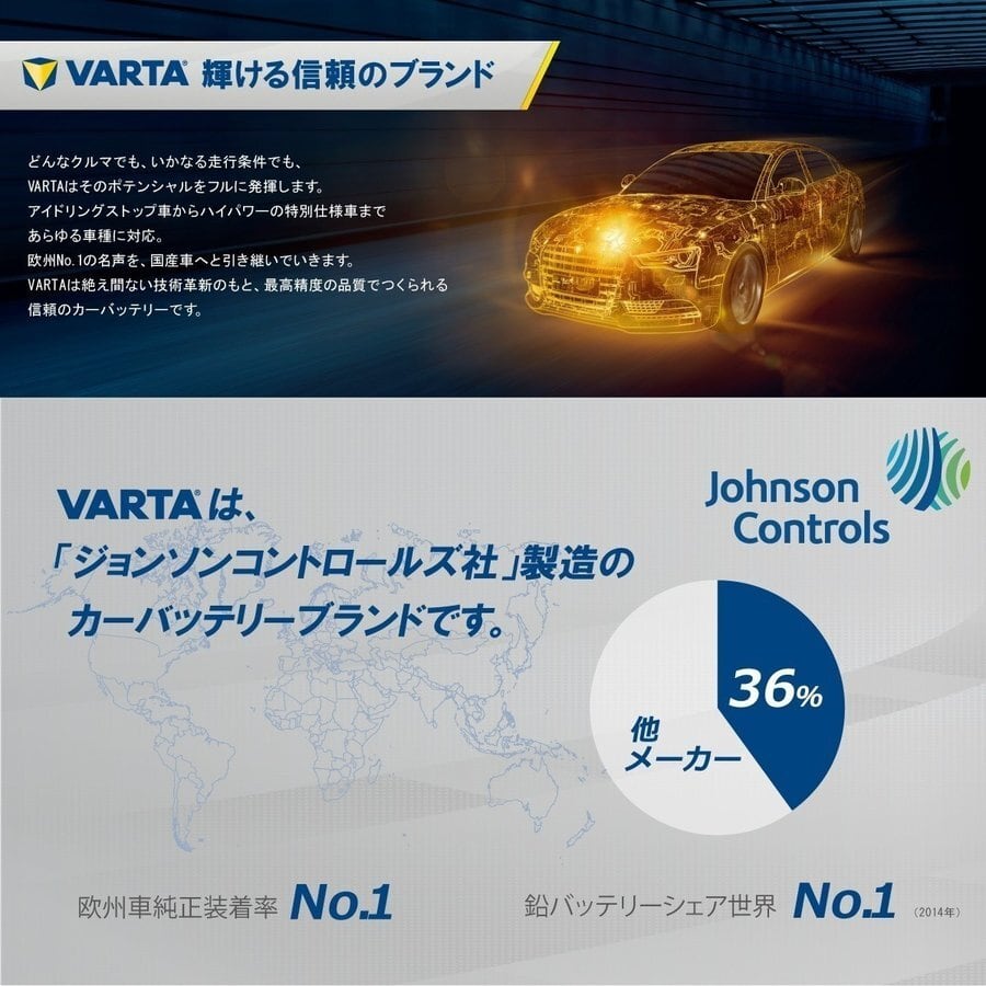日本正規品バッテリー】VARTA 560-500-056(LN2/EFB/N60) 60Ah SILVER