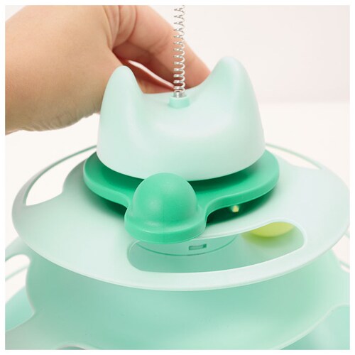 猫 おもちゃ ターンテーブル ボール 通販 猫じゃらし 遊ぶ盤 ボールトレイ 猫游び トラックボール 回転ボール 猫遊びプレート 4層 ストレス解消 ペット ねこ ネコ かわいい ペット用品 玩具_10