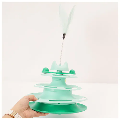 猫 おもちゃ ターンテーブル ボール 通販 猫じゃらし 遊ぶ盤 ボールトレイ 猫游び トラックボール 回転ボール 猫遊びプレート 4層 ストレス解消 ペット ねこ ネコ かわいい ペット用品 玩具_12