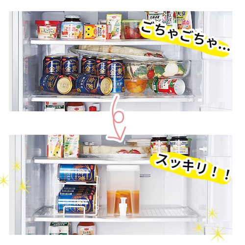 350ml用 缶ストッカー 冷蔵庫 350ml 通販 キッチンラック ストッカー ラック 缶ビール 缶ジュース コロコロ缶配ストッカー 収納ストッカー ストック 庫内収納 冷蔵庫整理 アイディアグッズ_3