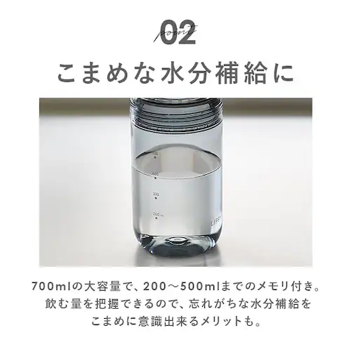 LIPPY �E�H�[�^�[�{�g�� 700ml �ʔ� ���{�� ���� 0.7L 0.7 �}�O�{�g�� �����ݐ��� �N���A�{�g�� �y�� �y�� ���݌��L�� �􂢂₷�� �L�� �肪���� tritan �g���C�^�� �ʊw_8