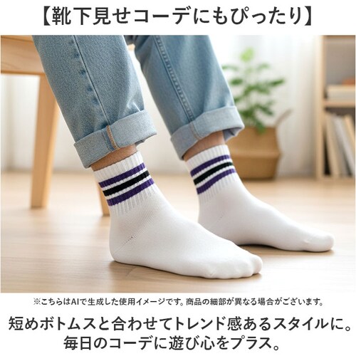 マルチ 23-25cm fruit of the loom ソックス ショート 通販 靴下 くつした くつ下 ラインソックス ライン ショート丈 リブ 3足 セット メンズ レディース フルーツオブザ_3