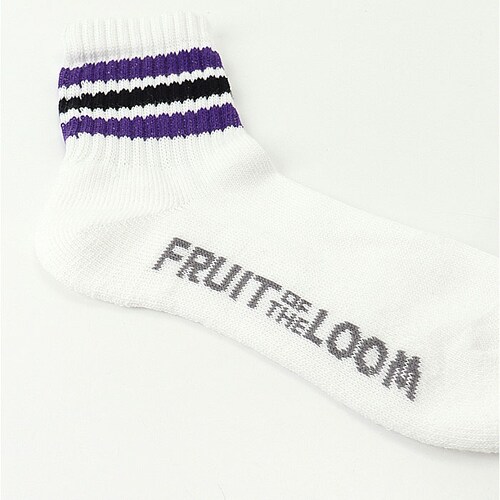 マルチ 23-25cm fruit of the loom ソックス ショート 通販 靴下 くつした くつ下 ラインソックス ライン ショート丈 リブ 3足 セット メンズ レディース フルーツオブザ_8