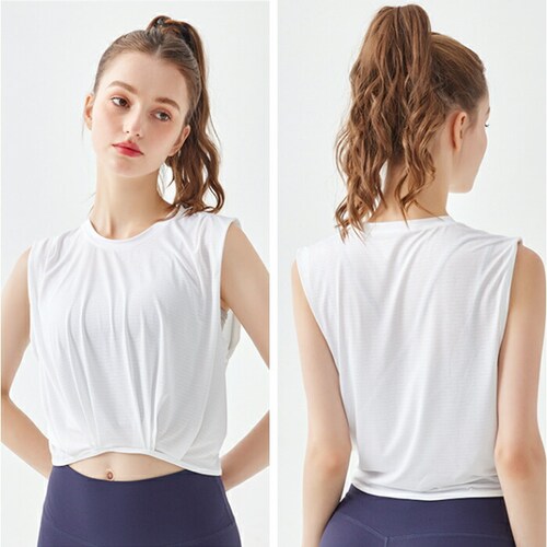 ヨガウェア タンクトップ トップス 通販 スポーツウェア トレーニングウェア フィットネスウェア クロップド丈 レディース かわいい 吸収 速乾 ヨガ ピラティス エクササイズ ヨガ用品 ジム フィッ_6
