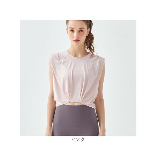 ヨガウェア タンクトップ トップス 通販 スポーツウェア トレーニングウェア フィットネスウェア クロップド丈 レディース かわいい 吸収 速乾 ヨガ ピラティス エクササイズ ヨガ用品 ジム フィッ_13