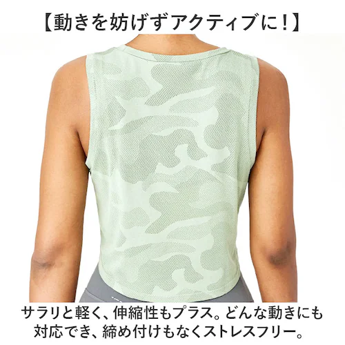 タンクトップ レディース 通販 スポーツ ショート丈 トップス ヨガウェア おしゃれ ノースリーブ ランニング フィットネス スポーツウェア ジム 運動 ウェア ヨガ ピラティス トレーニング 通気性_3